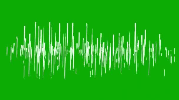Цифрові Частотні Хвилі Графіки Руху Зеленим Екраном Фону — стокове відео