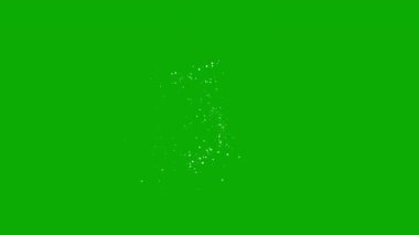 Yeşil ekran arkaplanlı sihirli beyaz parçacıklar hareket grafikleri
