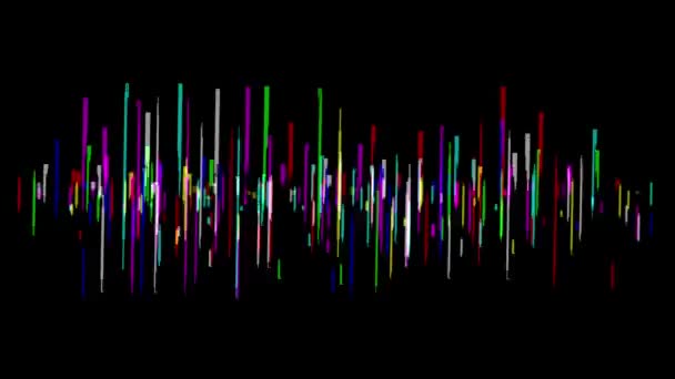 明白な黒い背景が付いている多彩な頻度波の動きのグラフィック — ストック動画