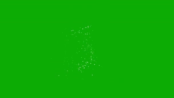 Magic Witte Deeltjes Beweging Graphics Met Groen Scherm Achtergrond — Stockvideo