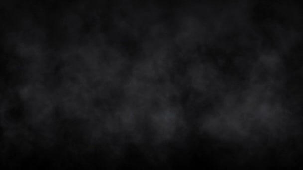 浅黑色背景的上升白色烟雾运动图形 — 图库视频影像