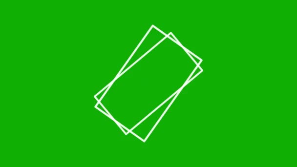 Цифрова Квадратна Форма Графіки Руху Зеленим Екраном Фону — стокове відео