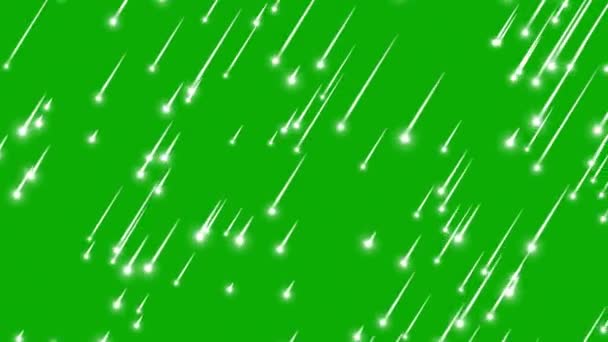 Düşen Yıldızlar Yeşil Ekran Arka Planına Sahip Hareketli Grafikler — Stok video