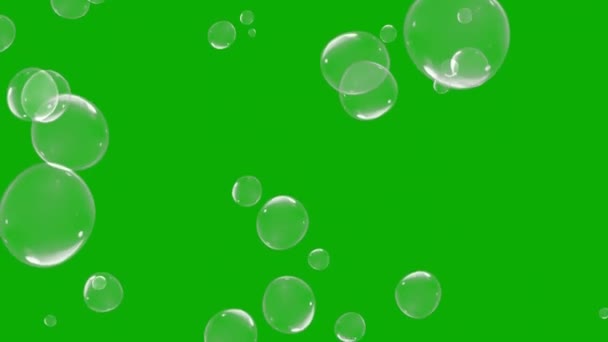 Vzestupné Bubliny Pohybové Grafiky Zeleným Pozadí Obrazovky — Stock video