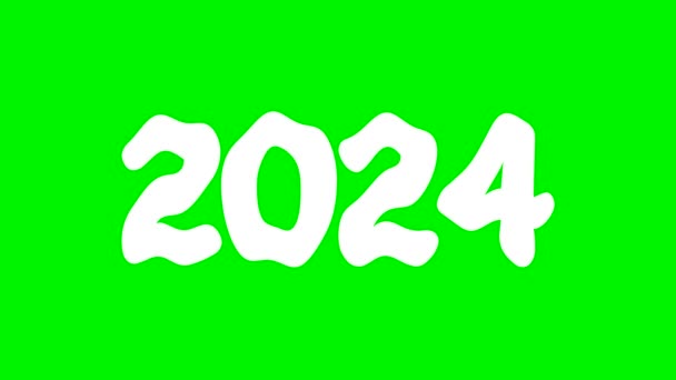 2024 Con Efecto Ondas Sobre Fondo Pantalla Verde — Vídeo de stock