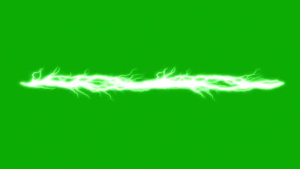 Blixtnedslag Energi Gnistor Rörelse Grafik Med Grön Skärm Bakgrund — Stockvideo
