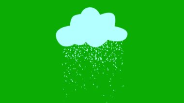Yeşil ekran arkaplan ile hareket eden bulutlar yağmur grafikleri