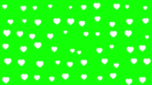 Beyaz Kalp Yeşil Ekran Arkaplanlı Hareket Grafiklerini Şekillendirir — Stok video