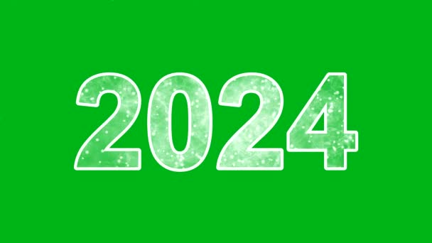 2024 Con Niebla Efecto Nevada Sobre Fondo Pantalla Verde — Vídeo de stock