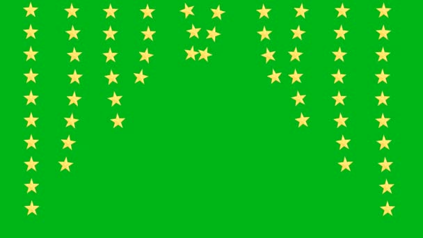 Cadenas Decorativas Estrellas Gráficos Movimiento Con Fondo Pantalla Verde — Vídeos de Stock