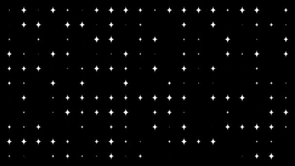 Estrelas Cintilantes Padrão Movimento Gráficos Com Fundo Preto Liso — Vídeo de Stock