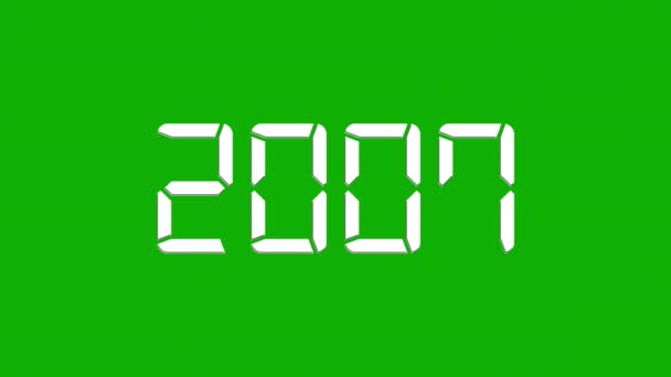 Jaren Tellen Van 2000 Tot 2024 Groen Scherm Achtergrond — Stockvideo