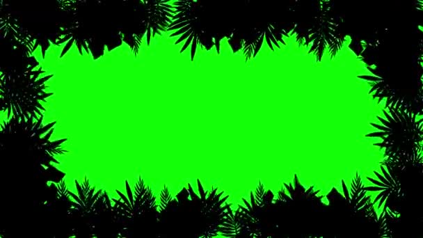 Silhouette Levelek Keret Mozgás Grafika Zöld Képernyő Háttér — Stock videók