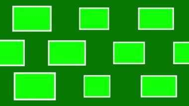 Yeşil ekran arkaplanındaki boş fotoğraf çerçeveleri