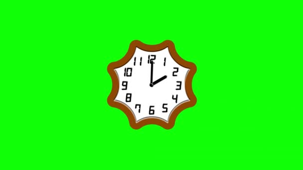 Correndo Relógio Com Belo Design Fundo Tela Verde — Vídeo de Stock