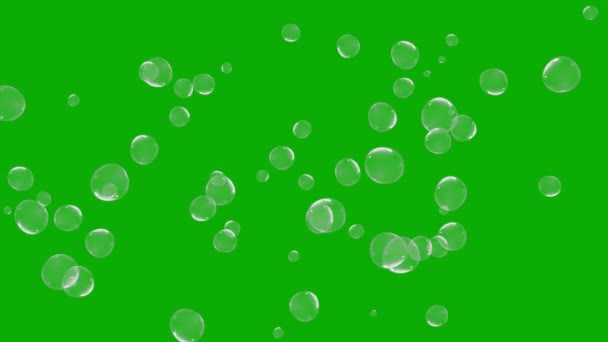 Blåser Bubblor Rörelse Grafik Med Grön Skärm Bakgrund — Stockvideo