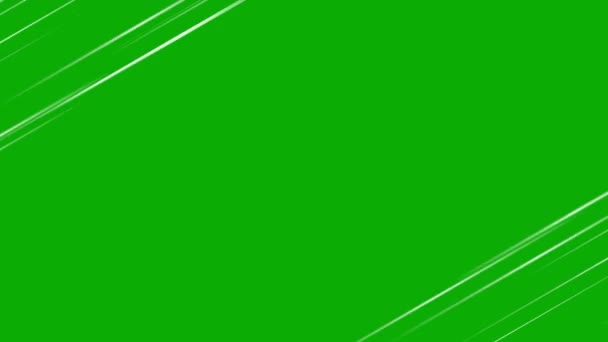 Швидкісні Лінії Кутах Зеленим Тлом Екрана — стокове відео