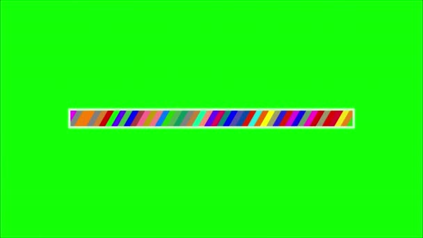 Kolorowe Ładowanie Paska Grafiki Ruchu Zielonym Tle Ekranu — Wideo stockowe