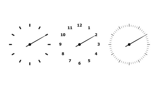 Uruchamianie Zegarów Grafika Ruchu Timer Gładkim Białym Tle — Wideo stockowe