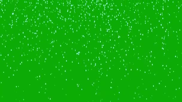 Графика Движения Дождя Зеленым Фоном — стоковое видео