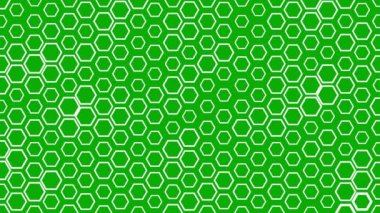 Yeşil ekran arka planında beyaz altıgen şekiller