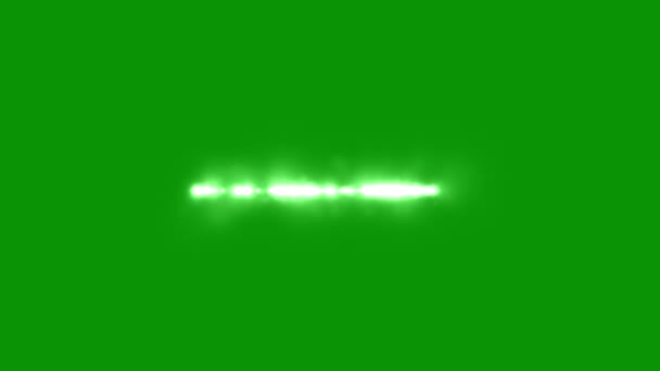 緑のスクリーンの背景に輝く光沢のある粒子ライン — ストック動画
