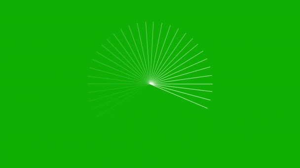 Draaiende Cirkelvormige Stralen Groen Scherm Achtergrond — Stockvideo