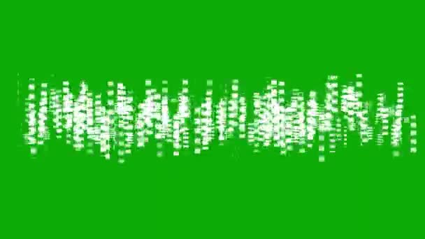 Γραφικά Κίνησης Ηχητικών Κυμάτων Πράσινο Φόντο Οθόνης — Αρχείο Βίντεο