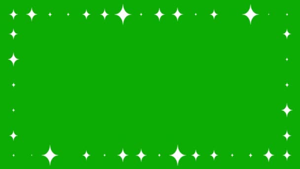 Twinkling Stars Decorative Frame Green Screen Background — Stockvideo