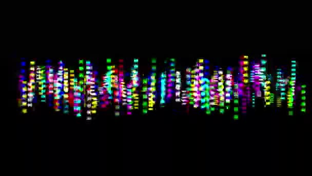 Colorful Sound Waves Motion Graphics Plain Black Background — Wideo stockowe