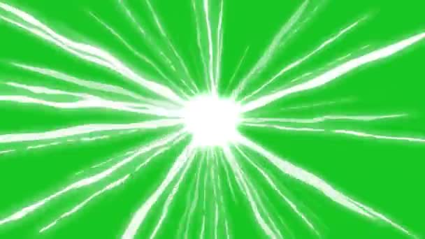 Light Energy Streaks Motion Graphics Green Screen Background — Stock video