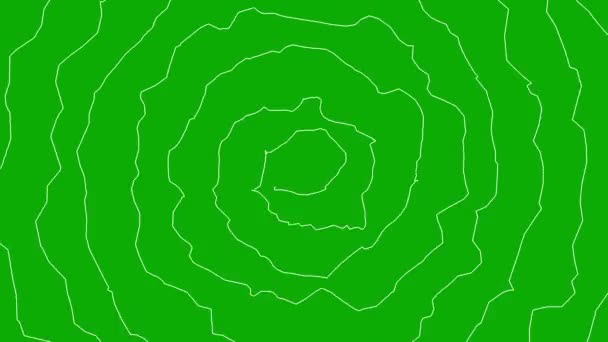 緑のスクリーンの背景が付いている不規則な螺線形の動きのグラフィック — ストック動画