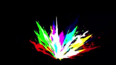 Renkli enerji düz siyah arkaplanlı hareket grafiklerini parlatıyor