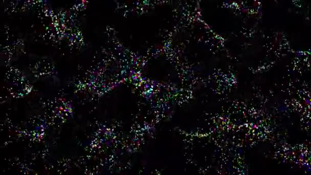 Bunte Partikelwellen Bewegungsgrafik Mit Schlichtem Schwarzen Hintergrund — Stockvideo