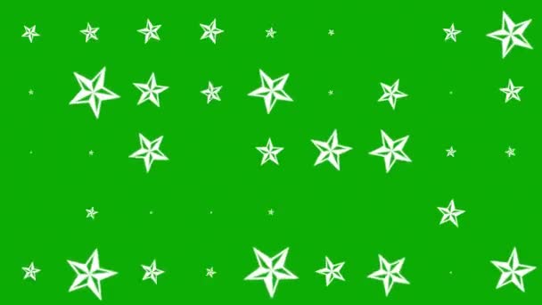 Estrelas Cintilantes Padrão Movimento Gráficos Com Fundo Tela Verde — Vídeo de Stock