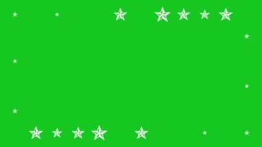 Twinkling stars decorative frame on green screen background