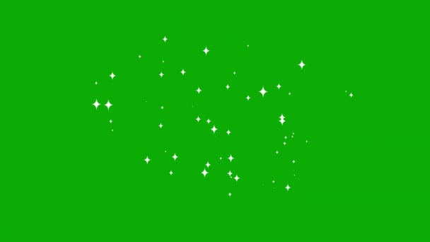 緑の画面の背景を持つTwinkling星噴水のモーショングラフィックス — ストック動画