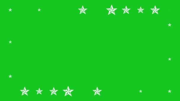 Twinkling Stars Decorative Frame Green Screen Background — Vídeo de Stock