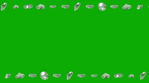 Draaiende Diamanten Frame Motion Graphics Met Groen Scherm Achtergrond — Stockvideo