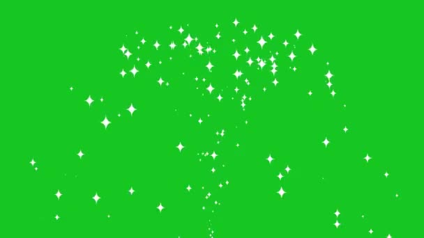 Yeşil Ekranda Parlayan Yıldızlar Çeşmesi — Stok video