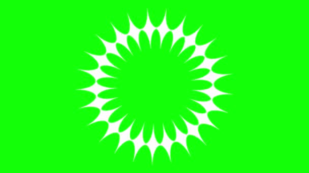 Блискучий Круглий Візерунок Променів Зеленому Екрані — стокове відео