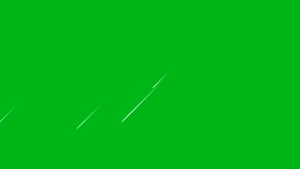 Fallende Sterne Bewegungsgrafik Mit Grünem Bildschirmhintergrund — Stockvideo