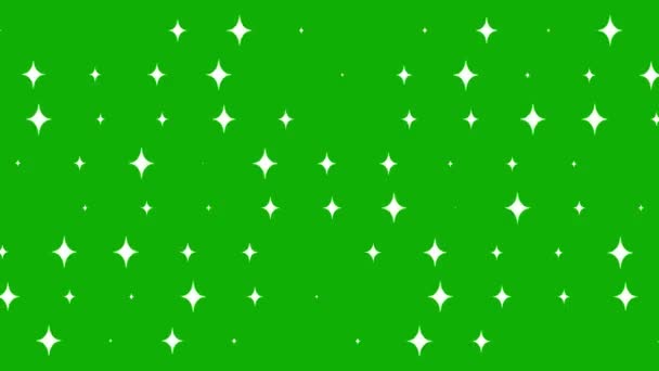 Pohybující Blikající Hvězdy Vzor Zeleném Pozadí Obrazovky — Stock video
