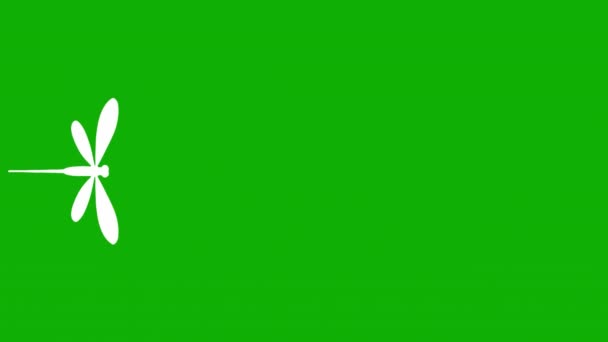 Animazione Libellula Volante Sfondo Verde — Video Stock