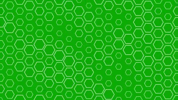 Digitale Sechseckige Formen Muster Auf Grünem Hintergrund — Stockvideo