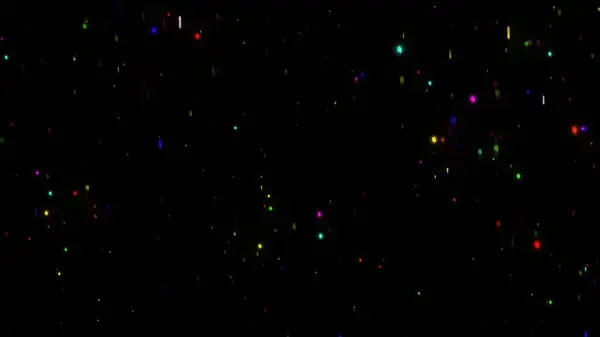 Πολύχρωμα Σωματίδια Glitter Απλό Μαύρο Φόντο — Φωτογραφία Αρχείου