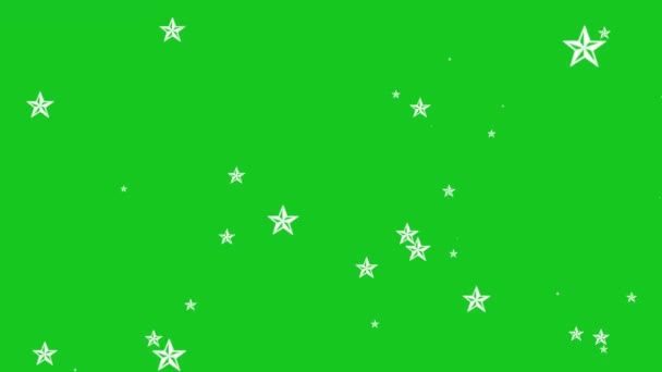 Estrelas Cintilantes Ascensão Movimento Gráficos Com Fundo Tela Verde — Vídeo de Stock