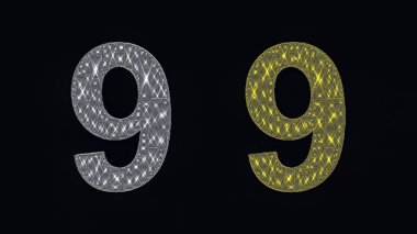 Sade siyah arkaplanda gümüş ve altın renginin güzel bir çizimi