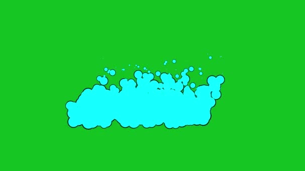 Rising Blue Foam Bubbles Motion Graphics Green Screen Background — Stock video