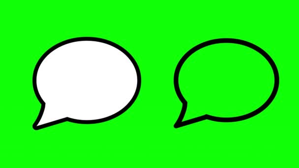 Yeşil Ekran Arka Planında Sohbet Baloncukları Genişletiliyor — Stok video